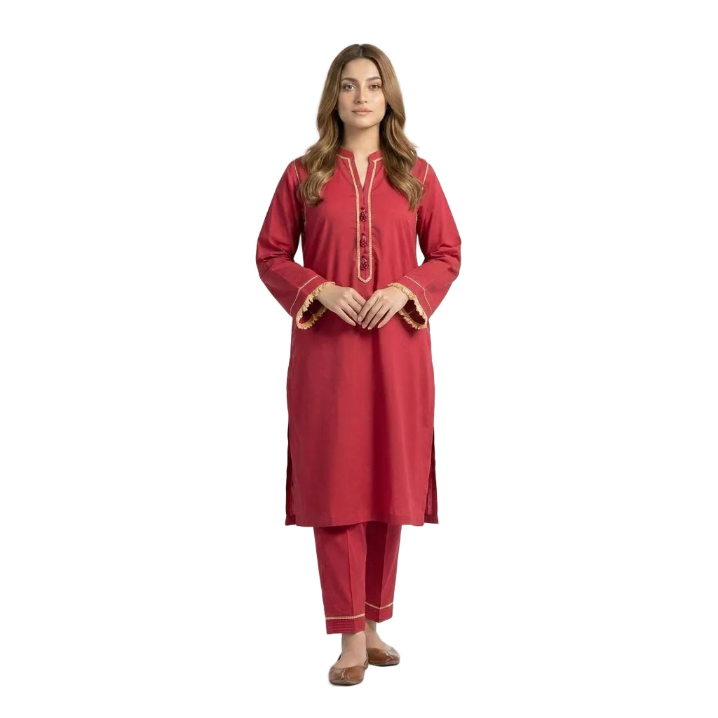Red Festive Party Wear Co-Ord