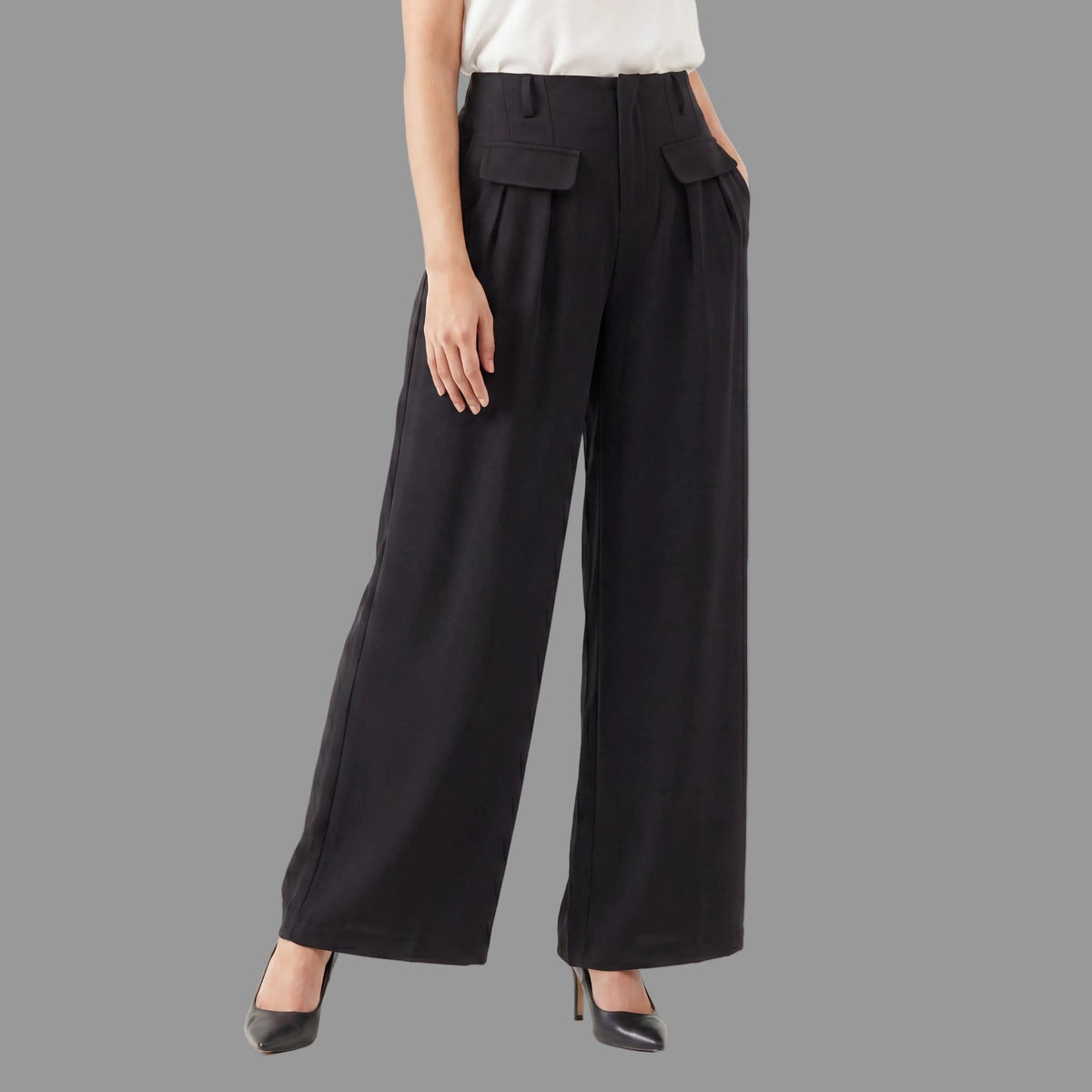 Noir Patch Pocket Formal Pants