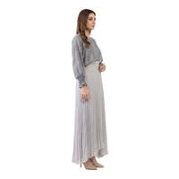 Silver Pleat Shimmer Maxi