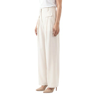 Cream Patch Pocket Formal Pants