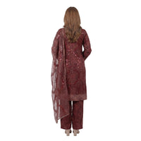 Mohagni Gulnoor Ruby Ember – 3PC Lawn Suit