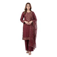Mohagni Gulnoor Ruby Ember – 3PC Lawn Suit