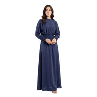 Navy Smocked Waist Maxi